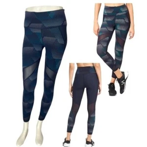 Athleta Sculptek Kinetic Stealth Mesh Navy Blue Geometric Athletic Leggings S - Bild 1 von 16