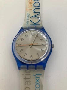 Swatch Watch GS 121 Athens 2004 Olympics Human Scale Participate Blue Case - Picture 1 of 6