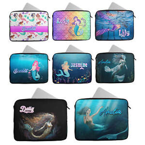 Personalised  Mermaid Design Any Name Laptop Case Sleeve Tablet Bag 14