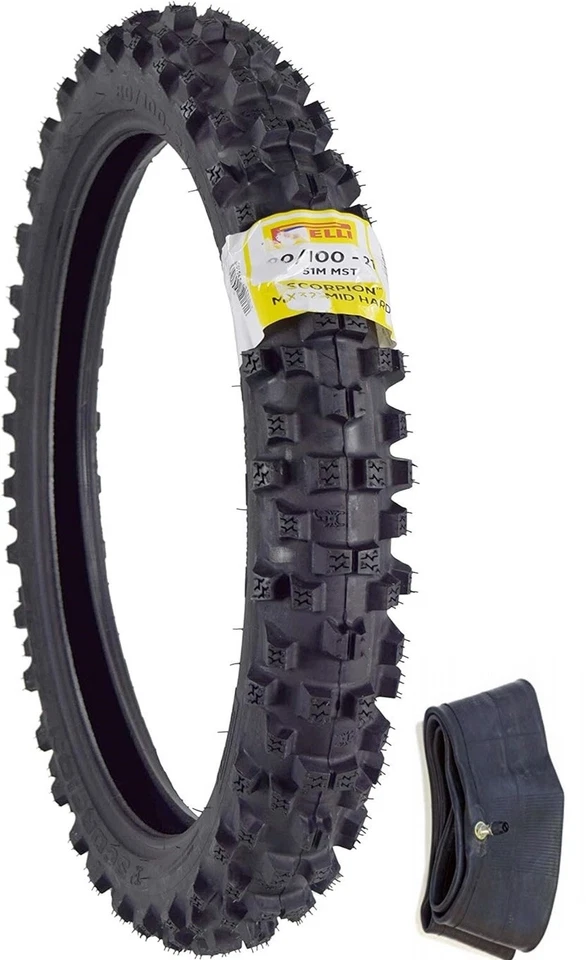 PIRELLI SCORPION PRO 90/100-21 MX32 MID-HARD DIRT FRONT TIRE + TUBE GAS GAS  - Imagem 1 de 1