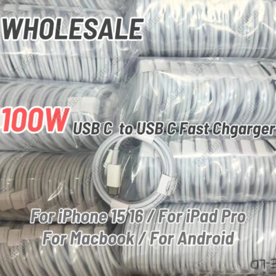 批发 100W USB C C 型快速充电器线 适用于 iPhone 16 15 iPad MacBook Pro — 第 1/4 张图片