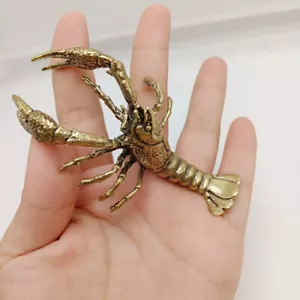 Brass Lobster Statue Animal Statue Ornament Toy Home Office Decoration Gift~ - Picture 1 of 4