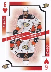 RYAN KESLER 2017-18 17-18 OPC O-PEE-CHEE PLAYING CARDS 6 HEARTS DUCKS - Picture 1 of 1