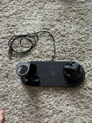 Base de carga 3 en 1 negra mate Air Pod, estación iPhone, Android, USB C Foto 1 de 4