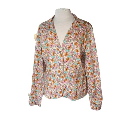 Chaqueta Blazer Vintage The Villager Mujer Talla 14 Mediana Rosa Multi Floral Foto 1 de 4