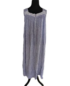 Eileen West Damen Nachthemd XL ärmellos Prairie Grannycore Häkel Knopfleiste - Bild 1 von 9