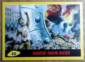 2017 Mars Attack's The Revenge Yellow Card 50 WATCH THEM BURN. - Picture 1 of 3