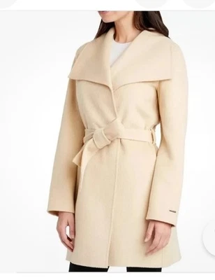 Abrigo envolvente de lana cálido doble cara hecho a mano Elie Tahari para mujer talla grande nuevo con etiquetas Foto 1 de 4