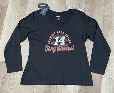NASCAR Fanatics 2XL T Shirt Women Black Long Sleeve Tony Stewart Haus Racing #14 - Image 1 of 4
