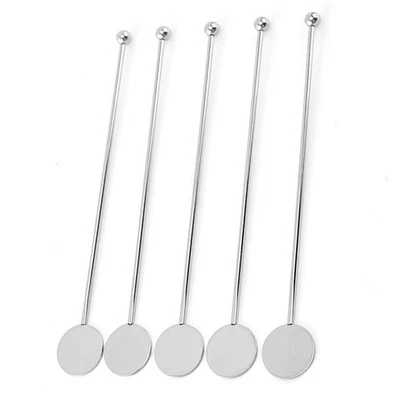 Pratico set 5 pezzi argento cocktail swizzle perfetto per stratificare bevande - Immagine 1 di 4