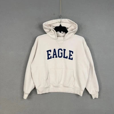Sudadera con Capucha American Eagle Para Mujer 3X Pullover Blanco Polar Canguro Bolsillo Deletrear Foto 1 de 4
