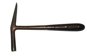 Tachuela de tapicería cuero silla de montar martillo herramienta mango de palo de rosa Newark NJ de colección - Imagen 1 de 14
