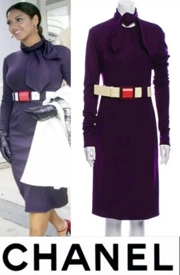 4K Chanel винтажный 2007 фиолетовый платье ремень 36 38 40 4 6 8 куртка шарф 07a винтажный S - Изображение 1 из 4