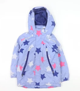 H&M Girls Blue Star Puffer Jacket, Hooded, 6-7 Years - Picture 1 of 12