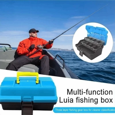 3 Layers Fishing Gear Box With Handle Hardware Storage Box  Fishing Supplies - Image 1 of 4