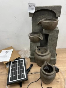 Teamson Home 28 Zoll Kaskadenschalen und gestapelte Steine LED Outdoor Wasserfontänen - Bild 1 von 7