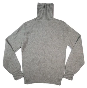 Vintage Barclay Turtleneck Sweater Mens Medium Wool Blend Ribbed Check Pattern - Picture 1 of 6