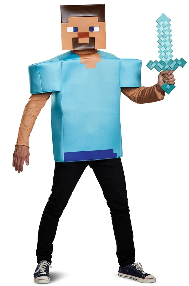 Disfraz clásico de Minecraft Steve para adulto Foto 1 de 1