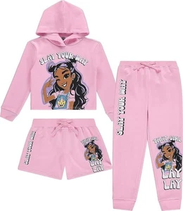 Nickelodeon Girls That Girl Lay Lay Hoodie, Shorts & Jogger Clothing Set -... - Picture 1 of 8