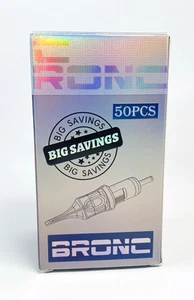 BRONC 50PCS Tattoo Cartridge Needles 1009RL - 9RL #10 Bugpin 0.30mm 9 Round Line - Picture 1 of 8