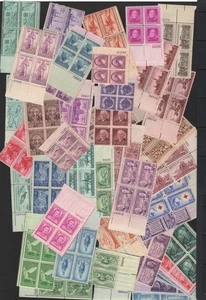 50 different Vintage (1930's-1950's) 3c Plate Blocks Mint, og, NH-Free Shipping - Picture 1 of 2