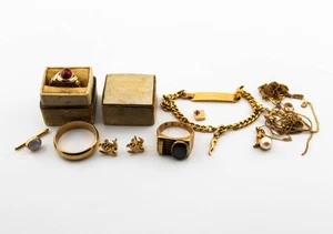 ANTIKES MASSIVES 14KT GOLD SCHMUCK KONVOLUT 40,08 GRAMM - Bild 1 von 5
