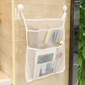  Suction Cup Storage, Bathroom Sundries Hanging Bag Mesh Shower Organizer - Bild 1 von 12