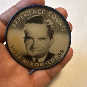 Vintage 1960 EXPERIENCE COUNTS Lodge NIXON Political FLASHER Pinback Button Pin - Bild 1 von 7