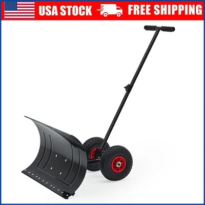 Snow Shovel with Wheels for Driveway 29 in Wide Heavy Duty Push Snow Plow Shovel - Image 1 of 4