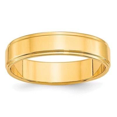 10k Yellow Gold 5mm Flat with Step Edge Wedding Band Ring Size 11 - Image 1 of 4