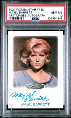 WOMEN OF STAR TREK ARTS & IMAGES MAJEL BARRETT AUTOGRAPH AUTO PSA 10 GEM MINT - Image 1 of 2