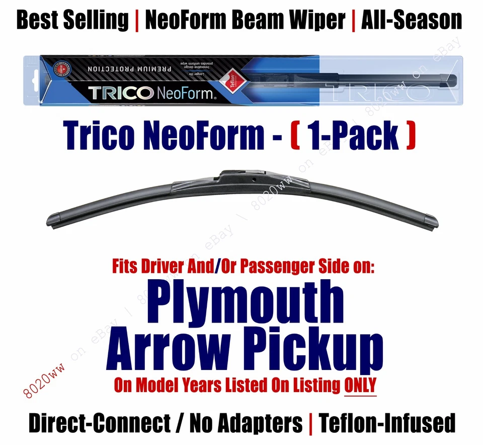 Qty1 Super Premium NeoForm Wiper Blade fit 1979-1982 Plymouth Arrow Pickup 16160 - Image 1 of 1