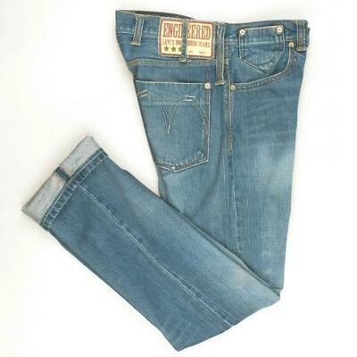 Pantalones de mezclilla para hombre LEVI'S ENGINEERED 17001 descoloridos lavados a la piedra W29 L34 Foto 1 de 4