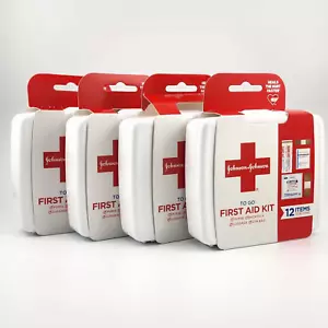 Lot of 4 Johnson & Johnson First Aid To Go Portable Mini Travel Kit, 12 pieces - Picture 1 of 3