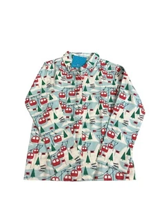 Garnet Hill Kids’ Flannel Sleepwear Pj Top New  Size XLarge Trees Ski Lift - Picture 1 of 3