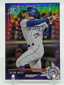Kevin Smith 2017 First Bowman Chrome Draft refractor púrpura Blue Jays/250 - Imagen 1 de 10