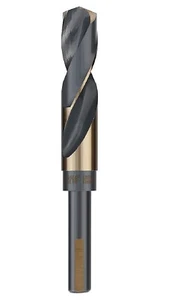 13/16 pollici Punta trapano x 6"" HSS argento e Deming 1/2"" gambo ridotto oro/nero - Foto 1 di 9