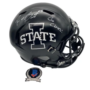 Rocco Becht Go Zyklone! Signierter Iowa State Cyclones schwarzer Integralhelm BAS - Bild 1 von 5