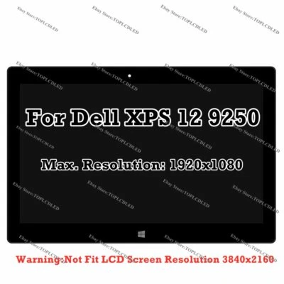 For Dell XPS 12 9250 12.5" FHD LED LCD Display Touch Screen Digitizer Assembly - Image 1 of 4