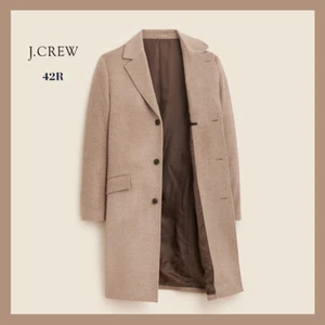 J. CREW Men's Rivington Topcoat in Italian Wool Cashmere Blend, Heather Tan 42R - Picture 1 of 10
