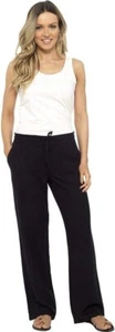 ladies linen long trousers for summer with 2 side pockets - Picture 1 of 2