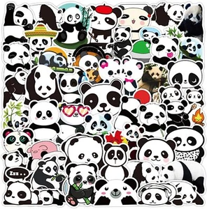 Linda pegatina de panda para niños adolescentes calcomanía educativa impermeable armario para computadora portátil 50 un. - Imagen 1 de 7