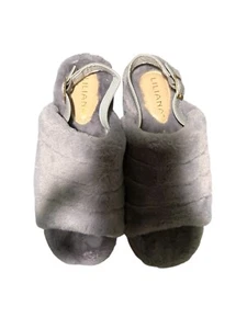 Liliana Grey Faux Fur Platform Sandal/ Back Strap UGG Dupe / ONLY SIZE 10 LEFT - Picture 1 of 4