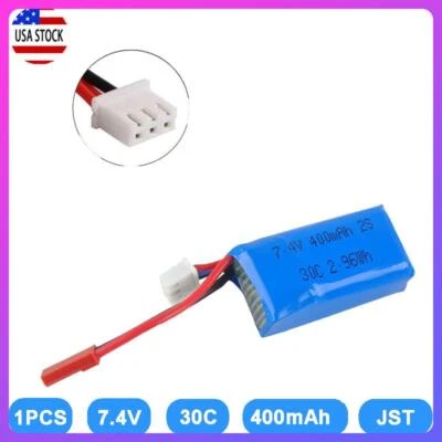 1x 400mAh 7.4V 30C 2S w/ JST Plug LiPo Battery for Micro Quadcopter FPV RC Drone - Image 1 of 4