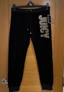 Juicy Couture Black Velour Joggers,L - Picture 1 of 4