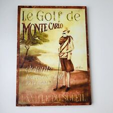 Fabrics De Villeneuve ‘Golf in Monte Carlo’ Art Print Canvas Frame France 14x10