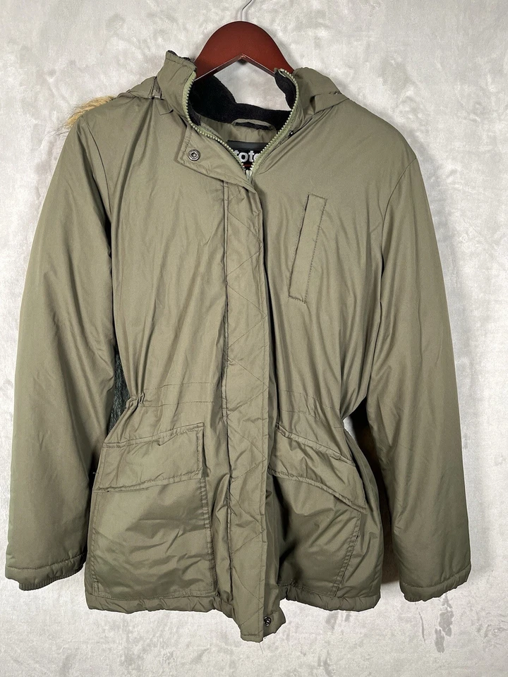 TAPONES PARA CLIMA BOLSOS MUJER VERDE OLIVA ABRIGO ACOLCHADO PARKA PIEL SINTÉTICA CÁLIDO Foto 1 de 4