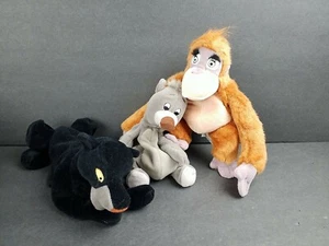 Disney Store Jungle Book Bean Bag Plush Toys Set of 3 King Louie Bagheera Baloo - Picture 1 of 10