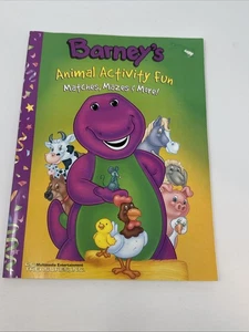 Vtg 2009 Barney "Animal Fun" Coloring & Activity Book w/Cut Out Paper Dolls! - Picture 1 of 5