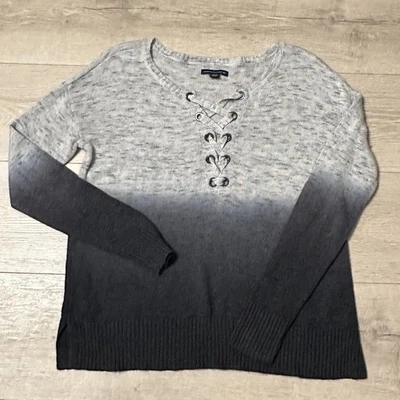 Suéter American Eagle Para Mujer Talla S Gris Hombre Cuello en V Manga Larga Tejido Suave Foto 1 de 4